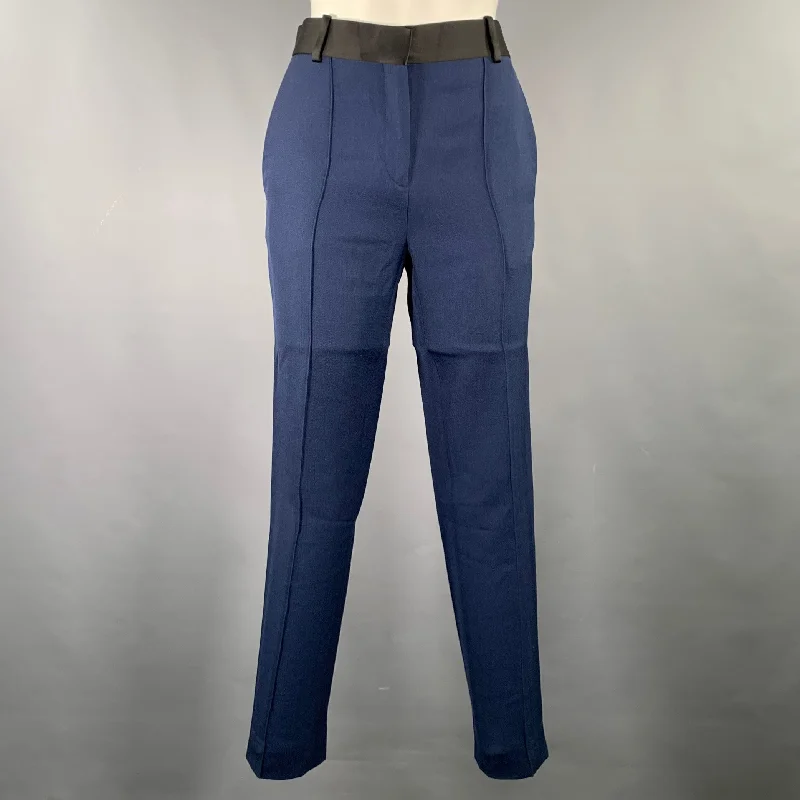 CELINE Size S Navy Black Wool Straight Dress Pants Elegant High-Waist Pants