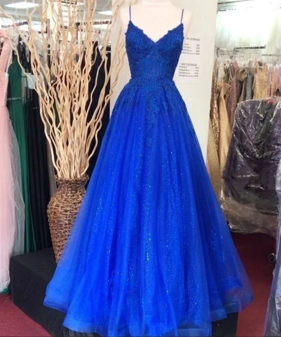 Appliques Spaghetti Prom Dresses Formal Party Dresses C1675 Tunics Summer linen