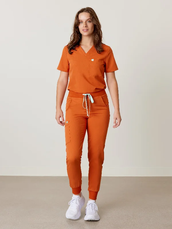 DEMI RE-GARDE™ - RUST - Jogger Scrub Pants - SILVADUR™ - FINAL SALE Soft Stretch Trousers