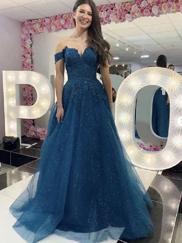 Off Shoulder Sparkle Prom Dress for Women Formal Gown Party Dress Long Evening Gowns,DS4256 Tunics Stylish elegant