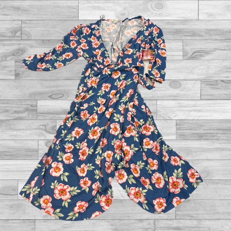 Dress Casual Midi By Clothes Mentor In Floral Print, Size: 1x empire Waist empire