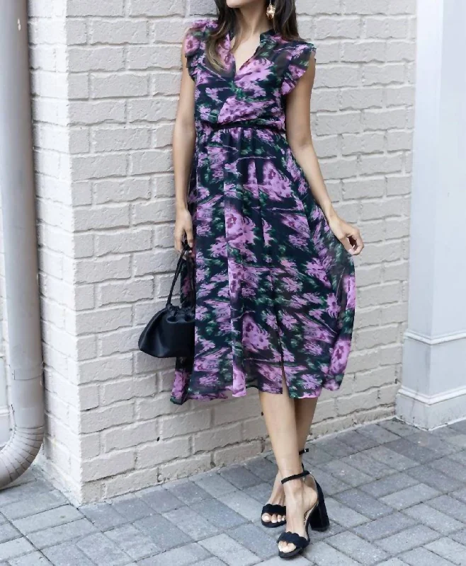 Allegra Dress In Rose Crew Neckline Casual