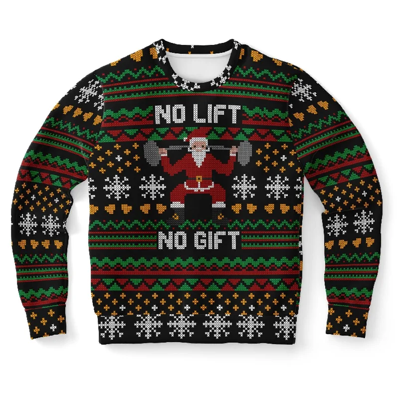 GYMPOLO No Lift No Gift Sweatshirt Hoodie with Distressed Vintage Worn
