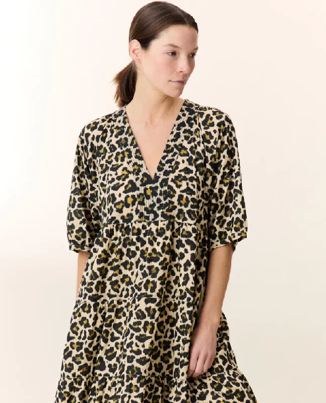 Leon & Harper Rizi Beige Leopard Dress Tunics Versatile stylish