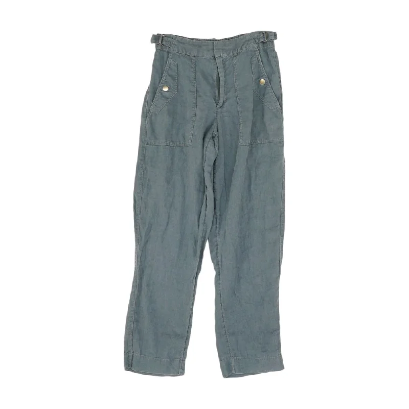 Blue Solid Active Pants High-Waist Trousers