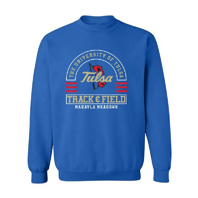 Tulsa - NCAA Women's Track & Field : Makayla Meadows - Classic Fashion Shersey Crewneck Sweatshirt Hoodie with Front Slit Layering Stylish
