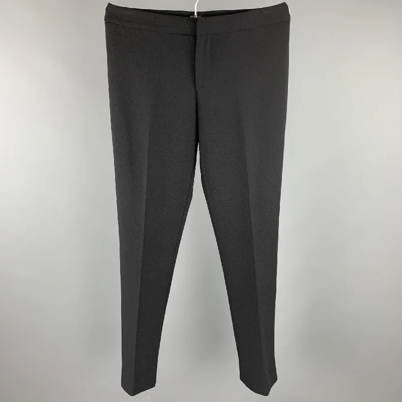 RALPH LAUREN COLLECTION Size 6 Black Straight Leg Dress Pants Slim-Fit Khaki Pants