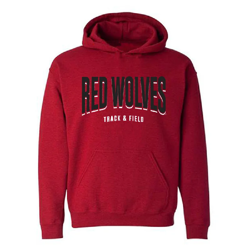 Arkansas State - NCAA Women's Track & Field : Nyima Williamson - Hooded Sweatshirt Hoodie with Ribbed Cuffs Snug Fit Comfort