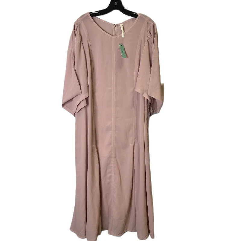 Dress Casual Maxi By Anthropologie In Pink, Size: 4x Tunics Silk luxurious