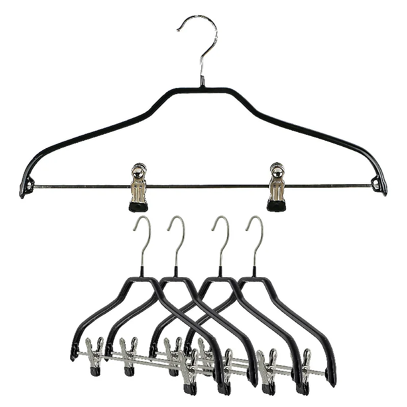Silhouette, 40-FK, Pant Bar with Two Clips, Black Comfy Zip-Up Pants