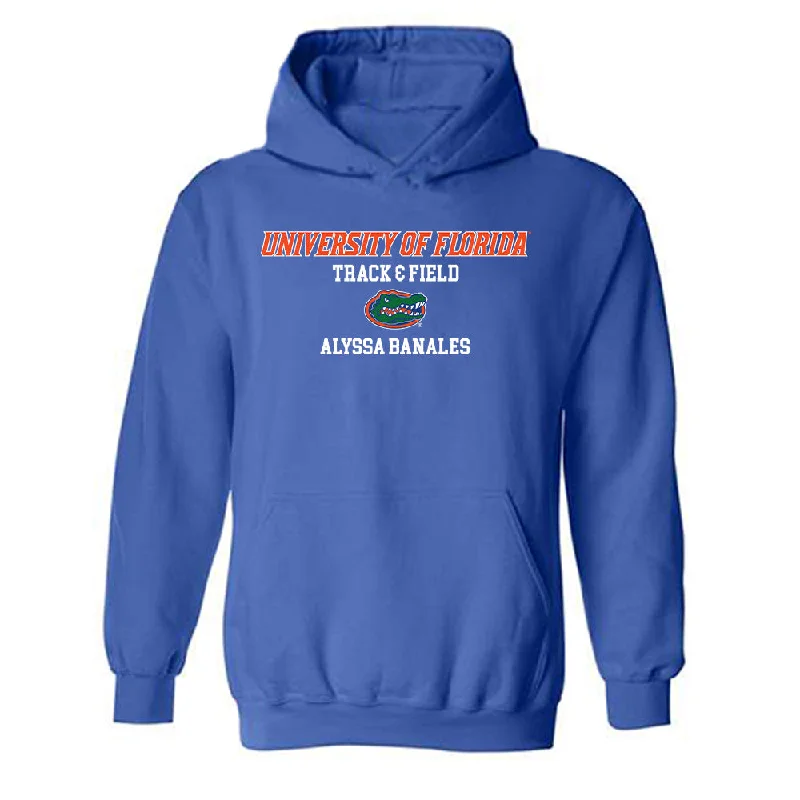 Florida - NCAA Women's Track & Field : Alyssa Banales - Classic Shersey Hooded Sweatshirt Hoodie with Pocket Utility Practical