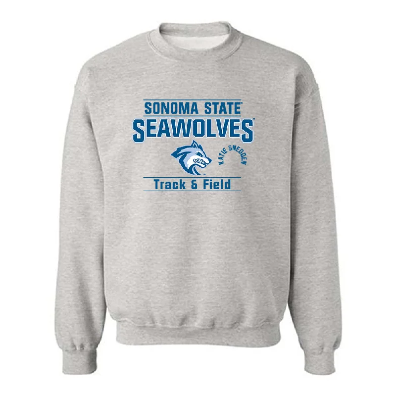 SSU - NCAA Women's Track & Field : Katie Snedden - Crewneck Sweatshirt Hoodie with Hood Adjustable Protection