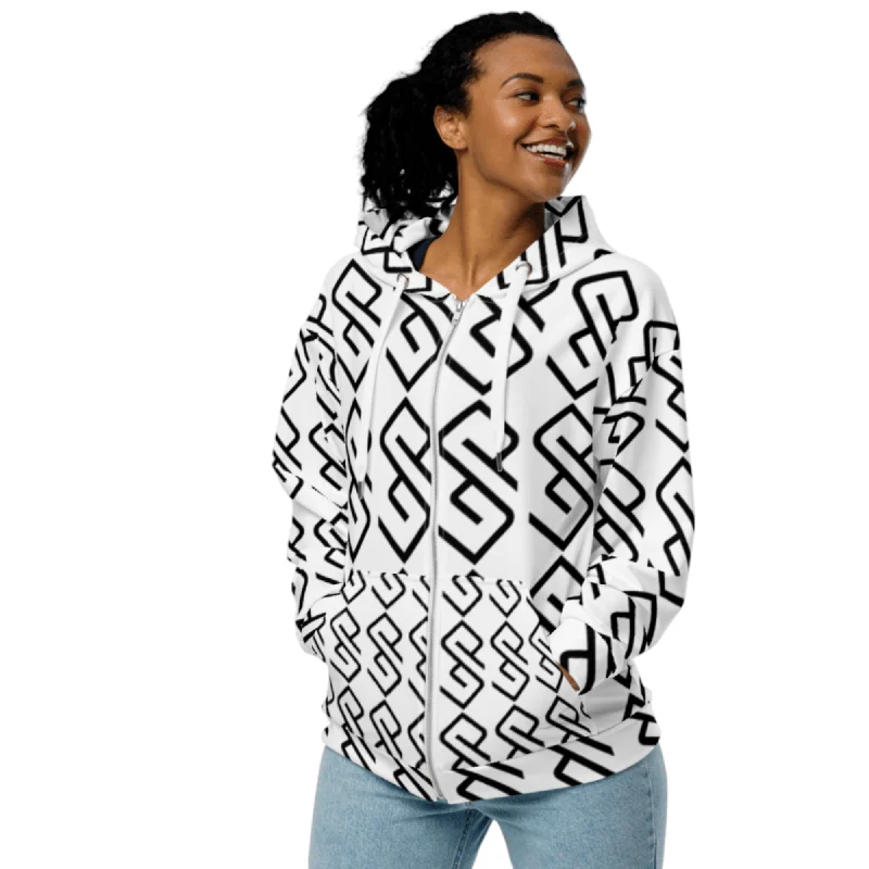 GYMPOLO INFINITY Unisex zip hoodie Hoodie with Puffed Sleeves Voluminous Trendy