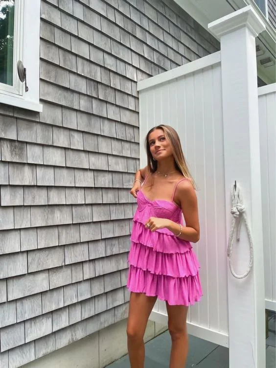 Cute Homecoming Dress, A-line Spaghetti Straps Party Dress       cg25076 Tunics Seasonal trendy