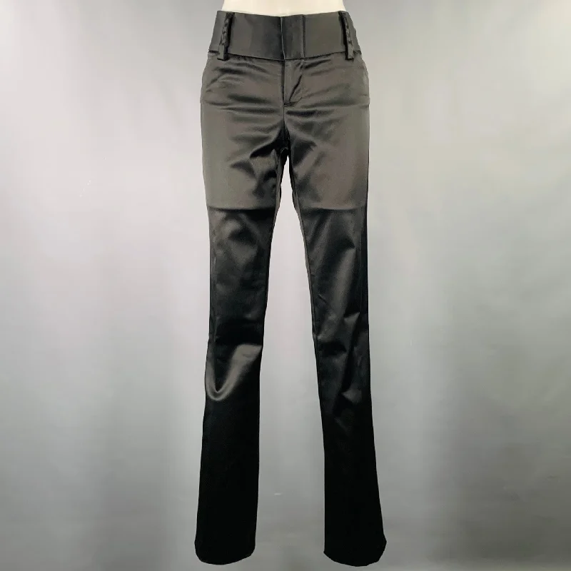 ALICE + OLIVIA Size 8 Black Acetate Blend Narrow Leg Dress Pants Comfortable Denim Leggings