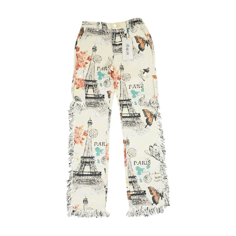 Multi Graphic Pants Chic Wool Trousers