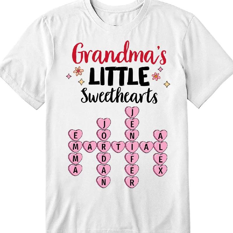 Personalized Gift For Grandma's Little Sweetheart Crossword Puzzle Art Shirt - Hoodie - Sweatshirt 36406 Hoodie with Pastel Soft Subtle
