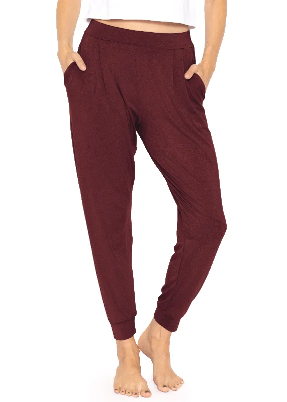 Comfy Boho Cuffed Pleated Yoga Lounge Joggers Pants High-Waist Jogger Pants