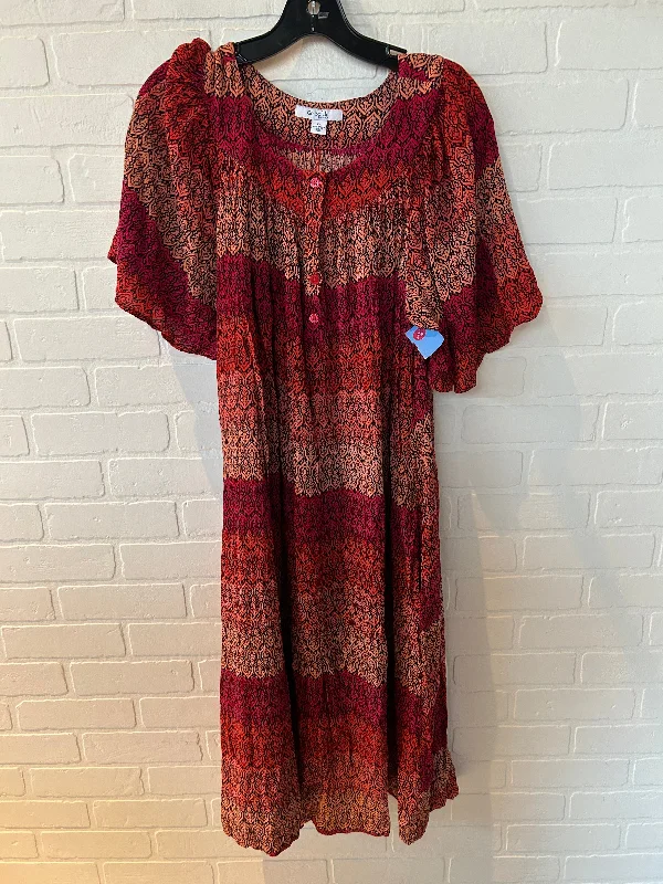 Dress Casual Maxi By GO SOFTLY PATIO In Orange & Red, Size: Xl Tunics Practical durable