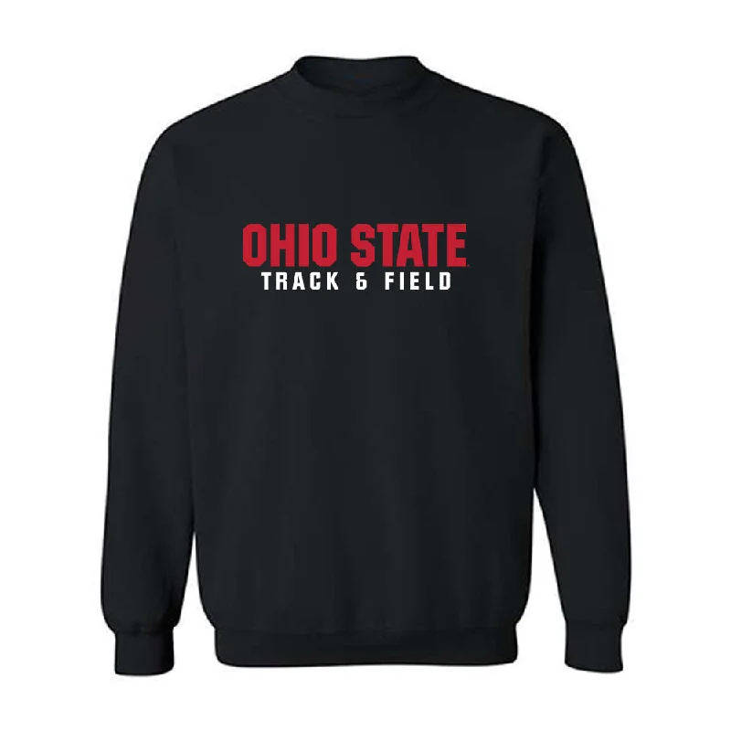 Ohio State - NCAA Women's Track & Field : Nicole Grimes - Crewneck Sweatshirt Hoodie with Frayed Bohemian Relaxed