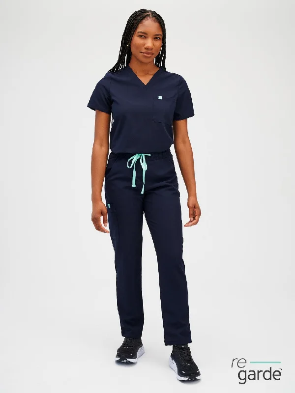 JULIETA RE-GARDE™ - DARK BLUE - Straight Cut Scrub Pants - FINAL SALE Comfortable Maternity Pants