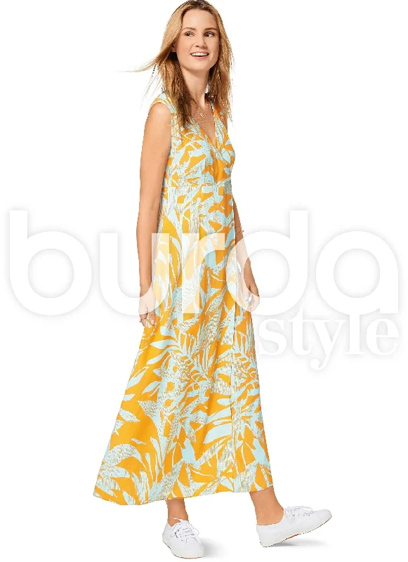 Burda Style Pattern BD6496 Misses' High Waist Dress Tunics Satin smooth