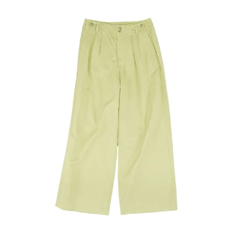Green Solid Chino Pants Formal Stretch Pants
