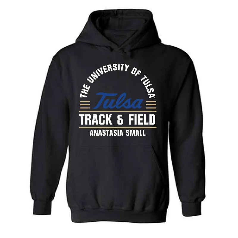 Tulsa - NCAA Women's Track & Field : Anastasia Small - Classic Fashion Shersey Hooded Sweatshirt Hoodie with Hem Raw Edge Edgy Unfinished