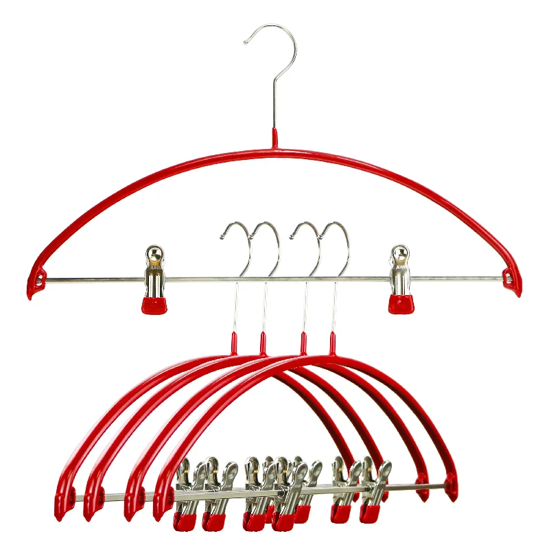 Euro, 40-PK, Pant Bar with Two Clips, Red Formal Slim Pants