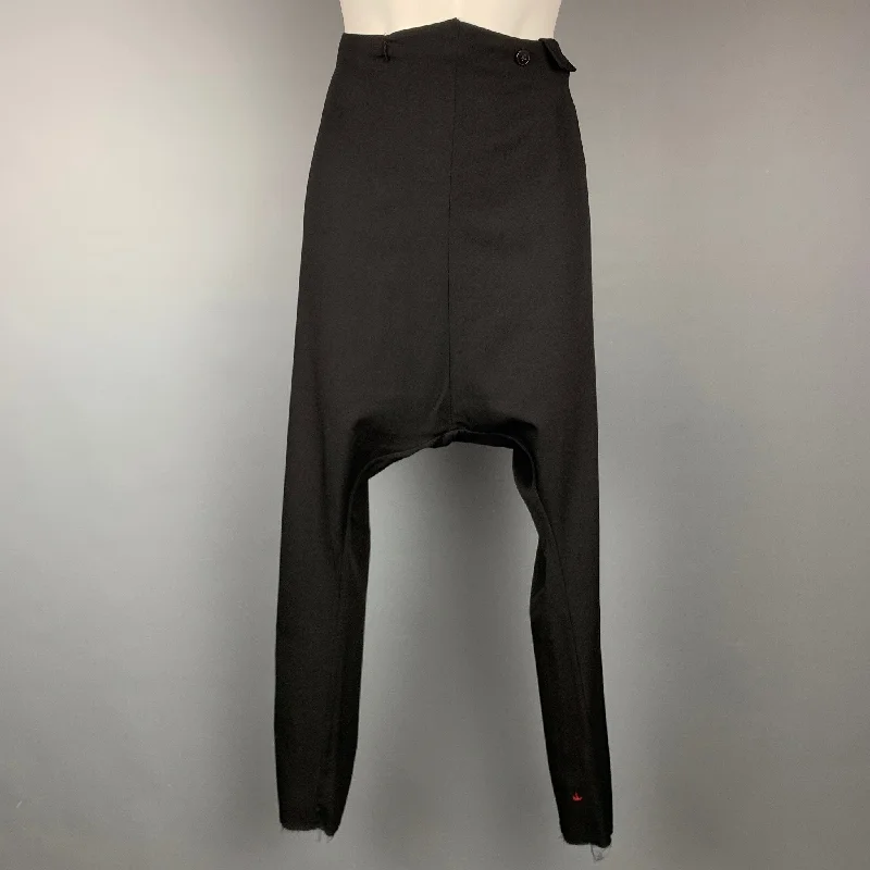 M.A+ Size S Black Drop-Crotch Dress Pants Fashionable Work Pants
