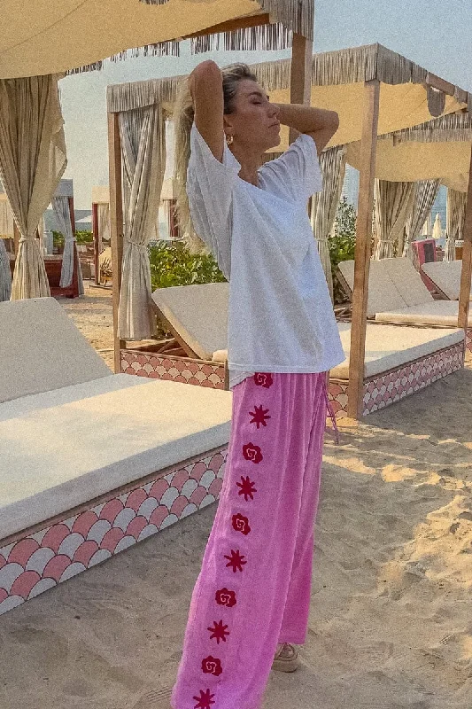 Palm Collective - Romi Pants - Pink Fashionable Tapered Leg Pants