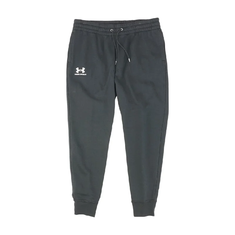 Black Solid Active Pants Casual Lounge Pants