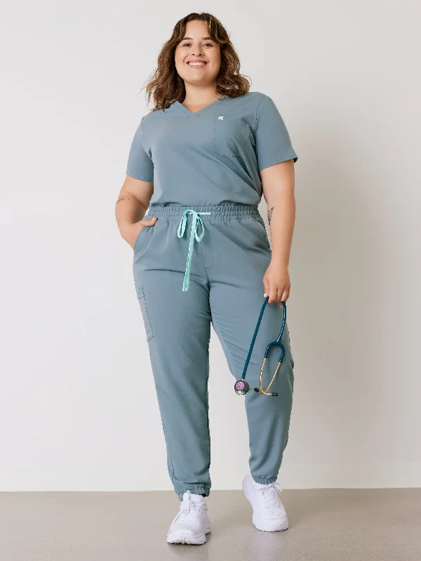 ROSIE RE-GARDE™ - OCEAN GREY - Jogger Scrub Pants - SILVADUR™ Slim-Fit Leggings