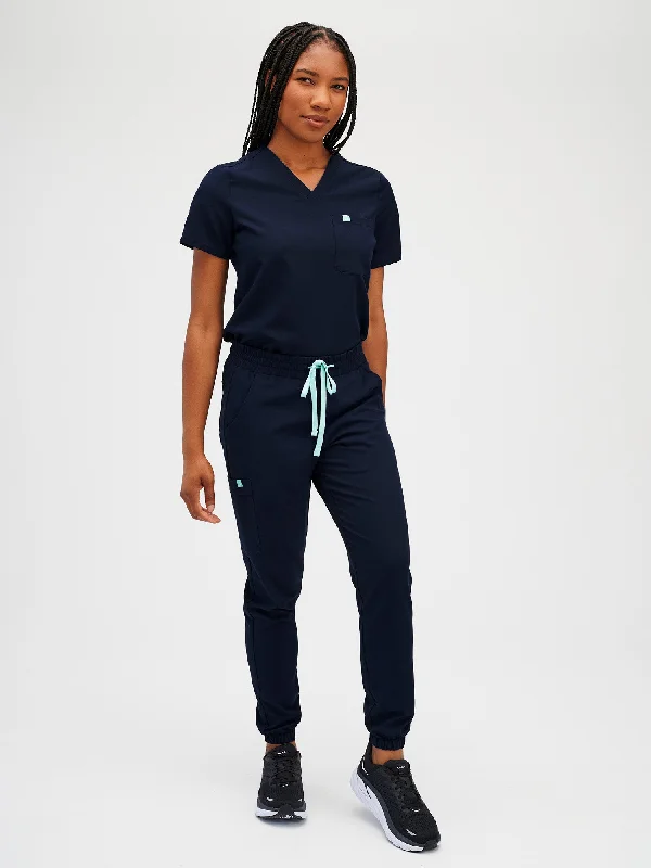 ROSIE RE-GARDE™ - NAVY - Jogger Scrub Pants - SILVADUR™ Comfortable Cargo Pants