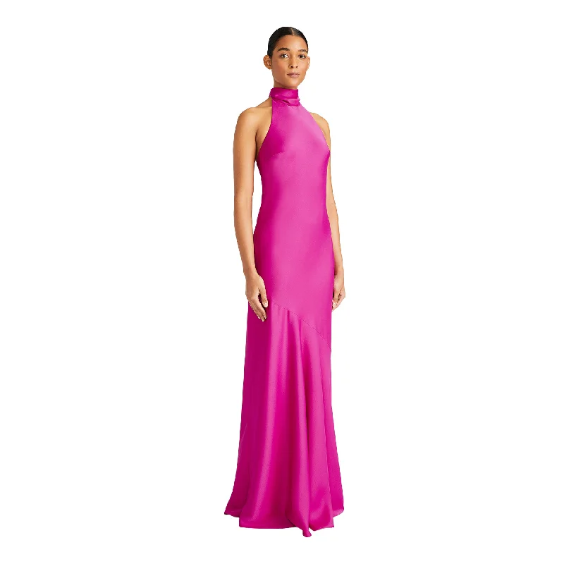 Ml By Monique Lhuillier Women's Caroline Berry Long Dress Turtleneck Neckline Stylish