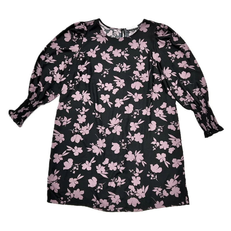 Dress Casual Short By Eloquii In Black & Purple, Size: 2x Tunics Seasonal trendy