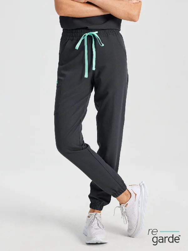ROSIE RE-GARDE™ - CHARCOAL - Jogger Scrub Pants - SILVADUR™ Trendy Printed Pants