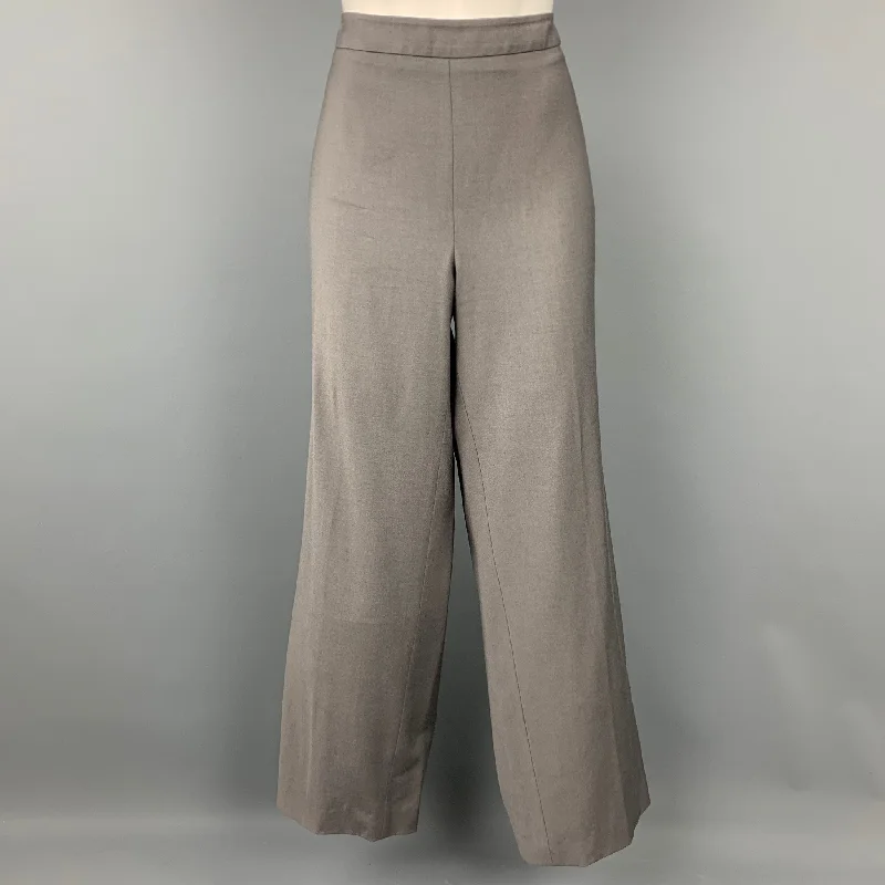 ARMANI COLLEZIONI Size 14 Grey Wool Blend Wide Leg Dress Pants Lightweight Jogger Pants
