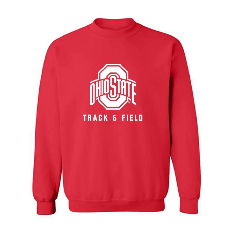 Ohio State - NCAA Women's Track & Field : Samantha Potts - Crewneck Sweatshirt Hoodie with Metallic Shiny Futuristic