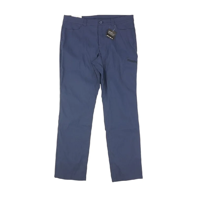 Navy Solid Pants Classic Bootcut Trousers