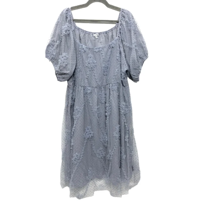Dress Casual Short By Clothes Mentor In Grey, Size: 3x Tunics Bridal satin