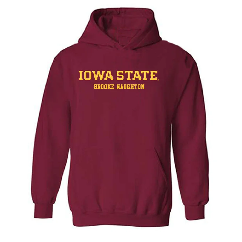 Iowa State - NCAA Women's Track & Field : Brooke Naughton - Classic Fashion Shersey Hooded Sweatshirt Hoodie with Hem Detail Decorative Unique