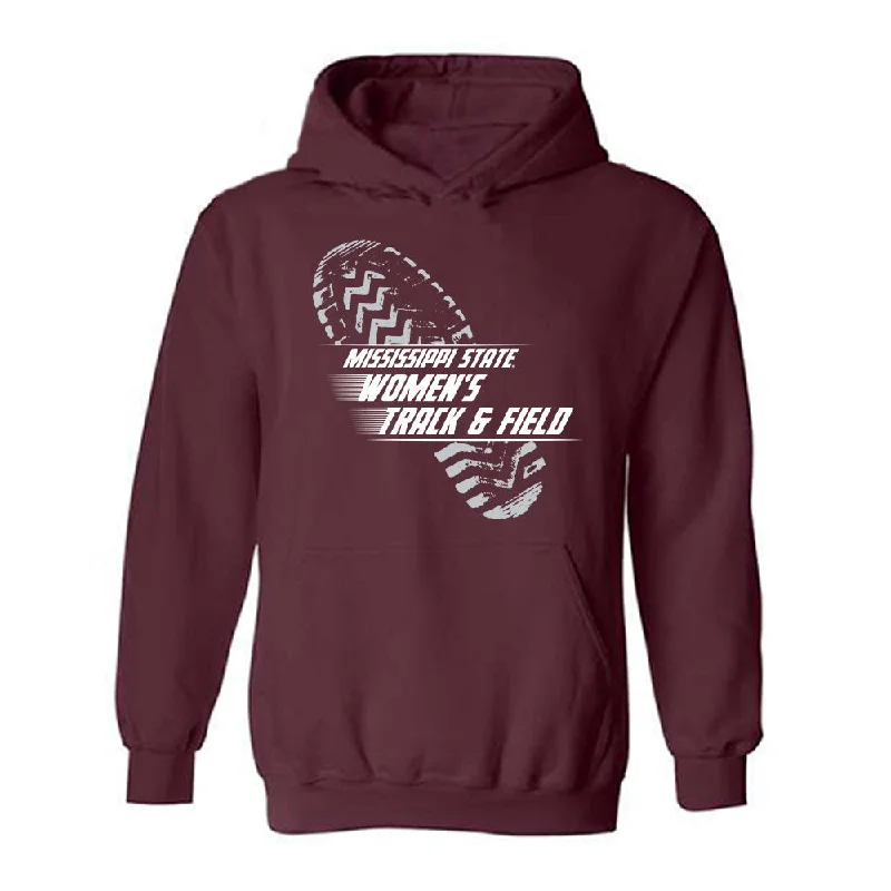 Mississippi State - NCAA Women's Track & Field : Rickea Atkins - Hooded Sweatshirt Hoodie with Hem Frayed Vintage Worn