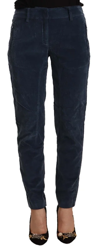 Elegant Tapered Cotton Blend Pants Slim-Fit Khaki Pants