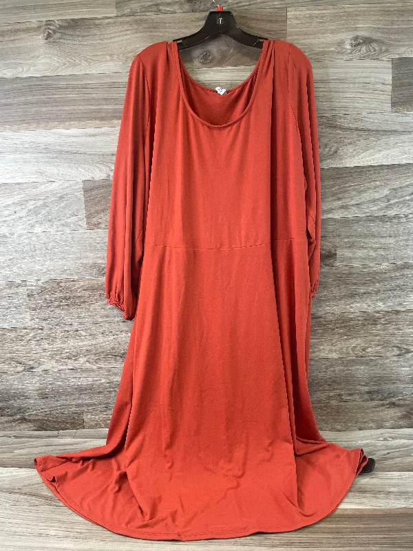 Dress Casual Midi By Old Navy In Orange, Size: 3x Tunics Designer luxury