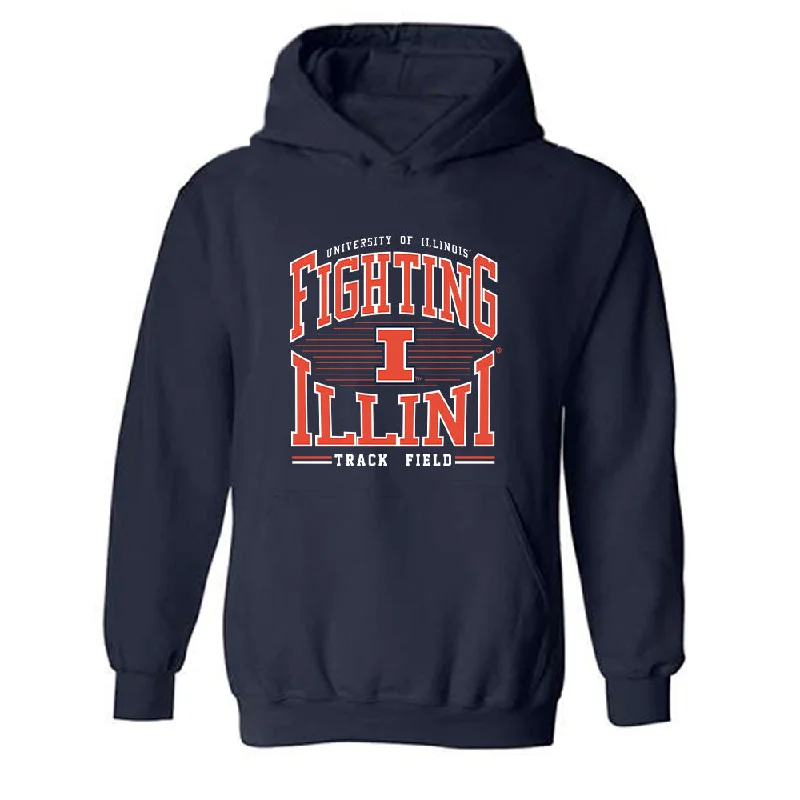Illinois - NCAA Women's Track & Field (Outdoor) : Azariyah Bryant - Classic Shersey Hooded Sweatshirt Hoodie with Exposed Zipper Edgy Industrial