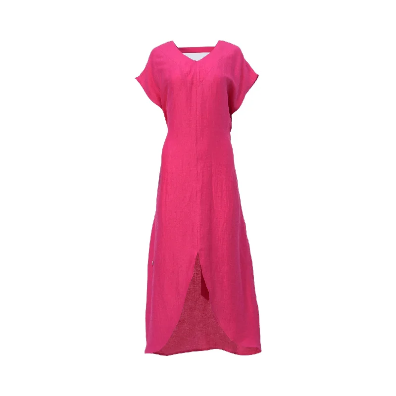 Jijil Women's Fucsia Long Dress Tunics Travel practical