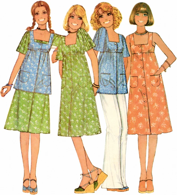 McCall's sewing pattern 8570 Vintage 1970's Laura Ashley dress, jumper and top Tunics Ceremony elegant