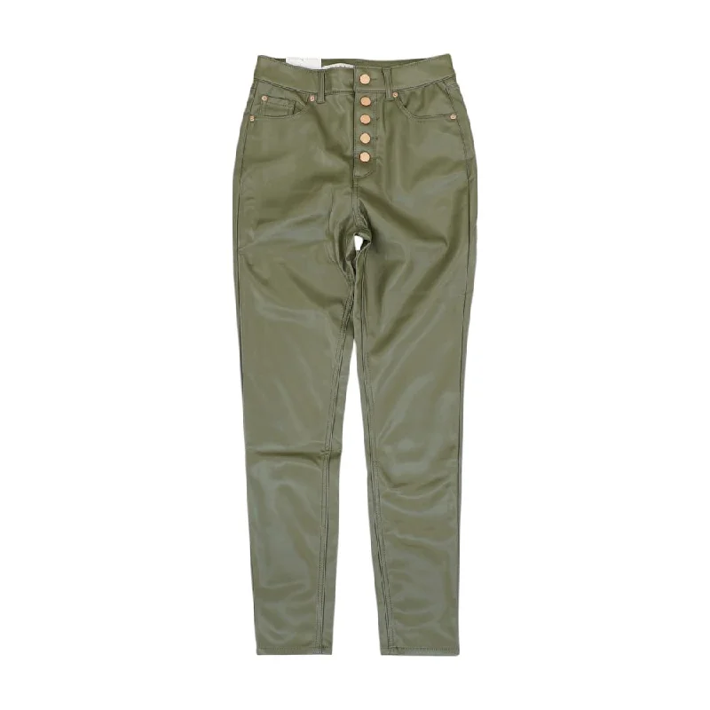 Green Solid Pants High-Waist Yoga Pants