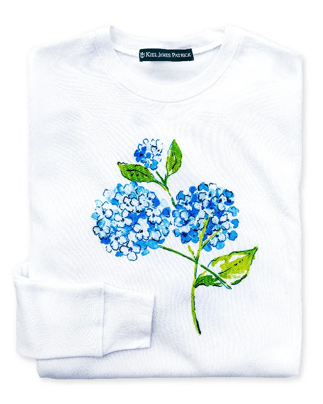 Hydrangea Bloom Sweatshirt Zip Hoodie Drawstring Kangaroo Pocket